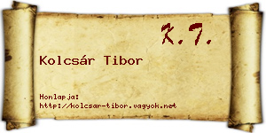 Kolcsár Tibor névjegykártya